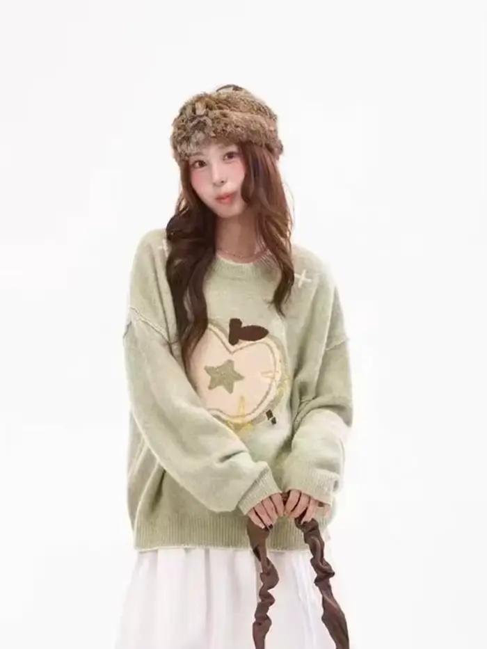 Pull de noël rouge mignon pour femmes