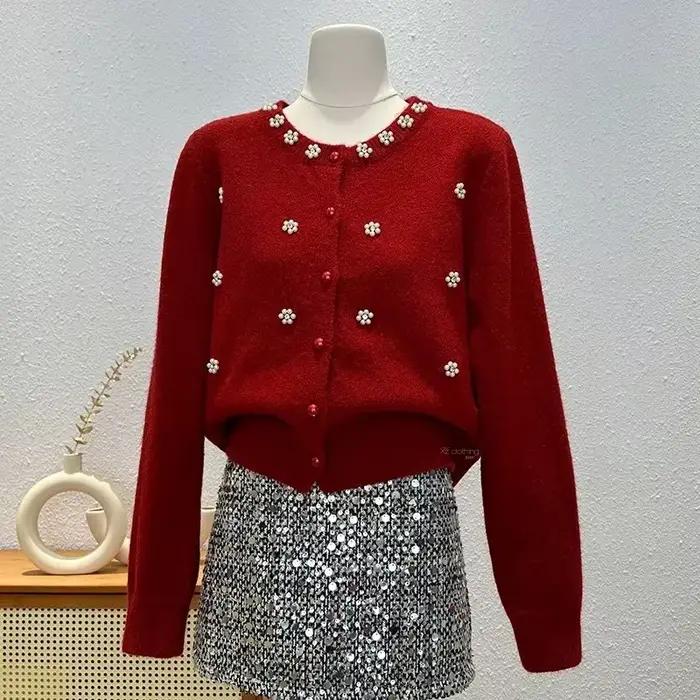 Pull élégant à perles pour femmes