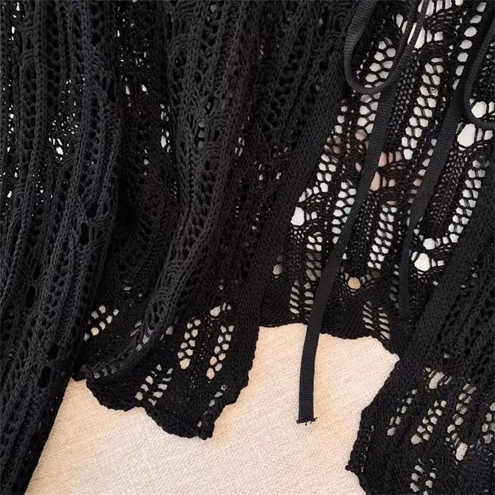 Cardigan en crochet à nouer