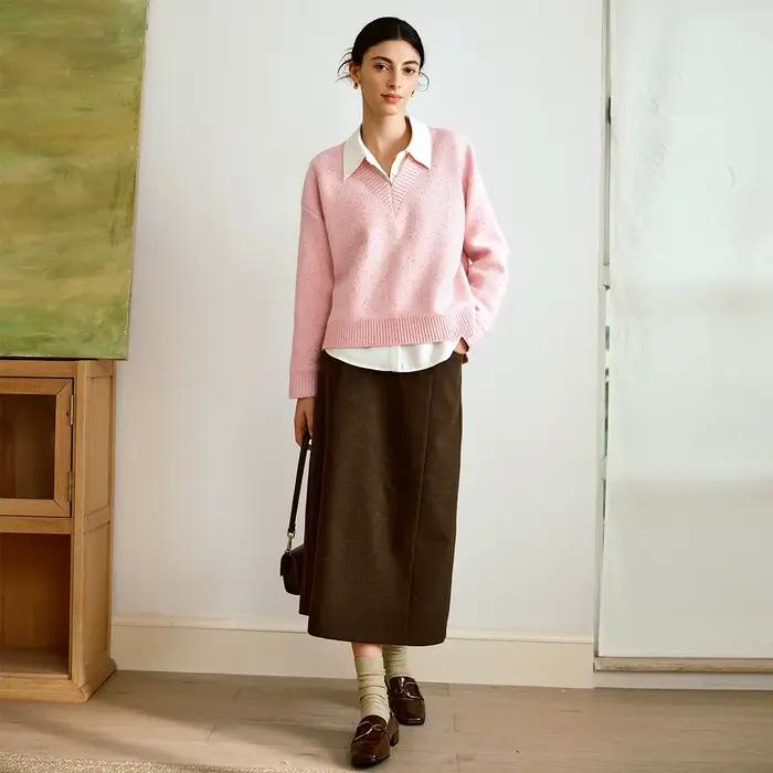 Pull en laine rétro pour femme OLrain