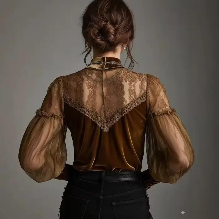 Haut à manches longues en maille pour femme