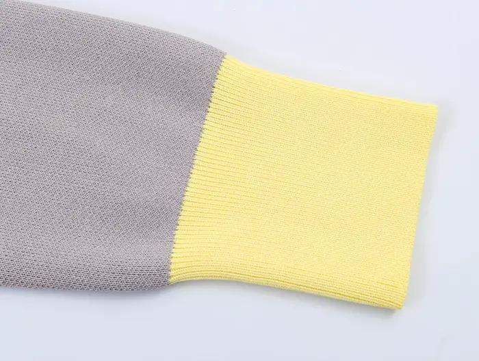 Cardigan en tricot rose et gris pour femme