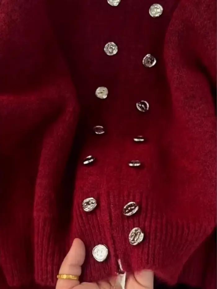 Cardigan tricoté moelleux de luxe pour femme