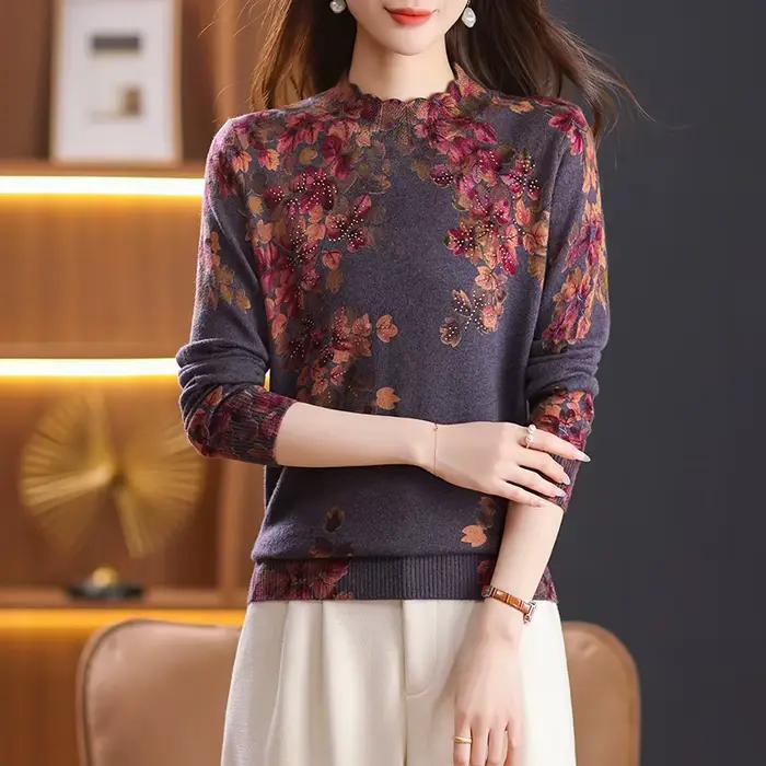Chandails à imprimé Floral pour femmes