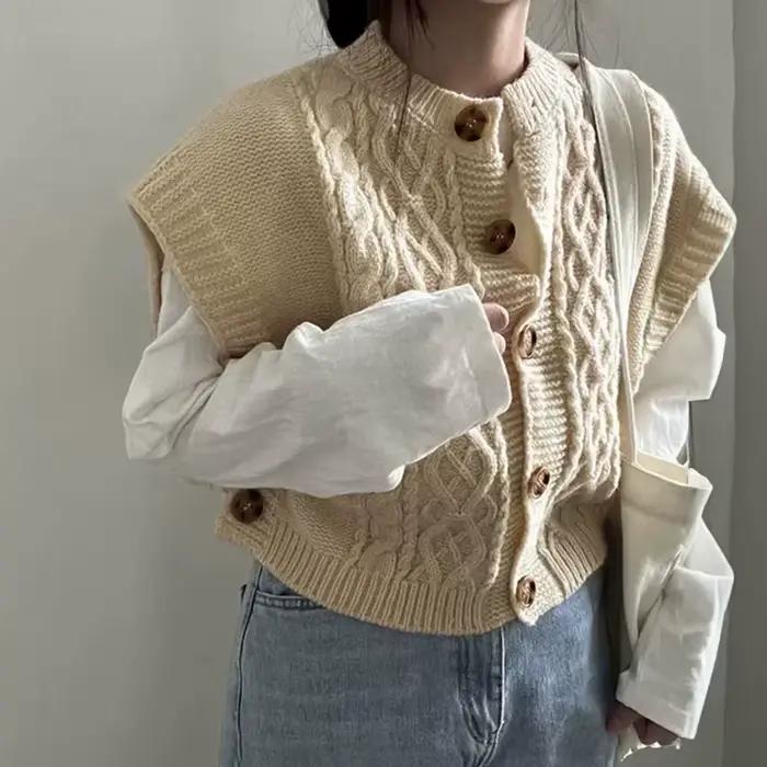 Pull en tricot torsadé pour femme