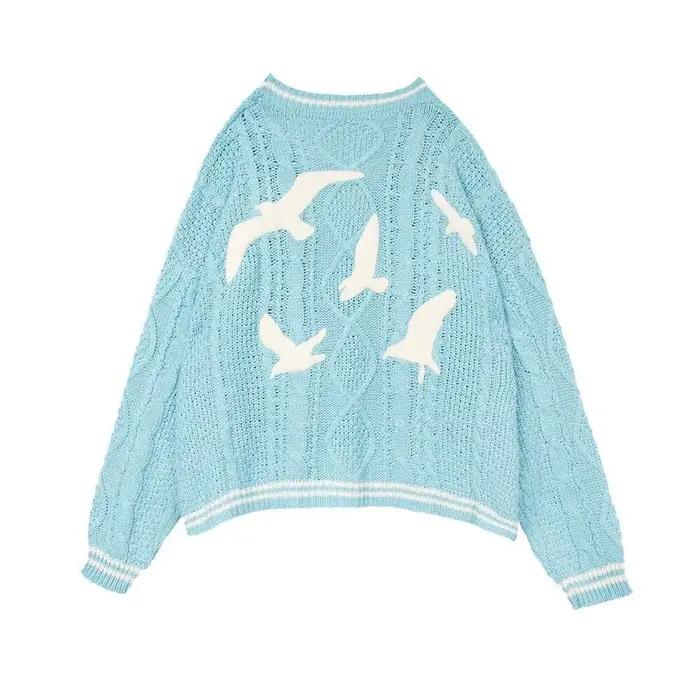 TS Seagulls-Cardigan confortable en tricot épais pour femme