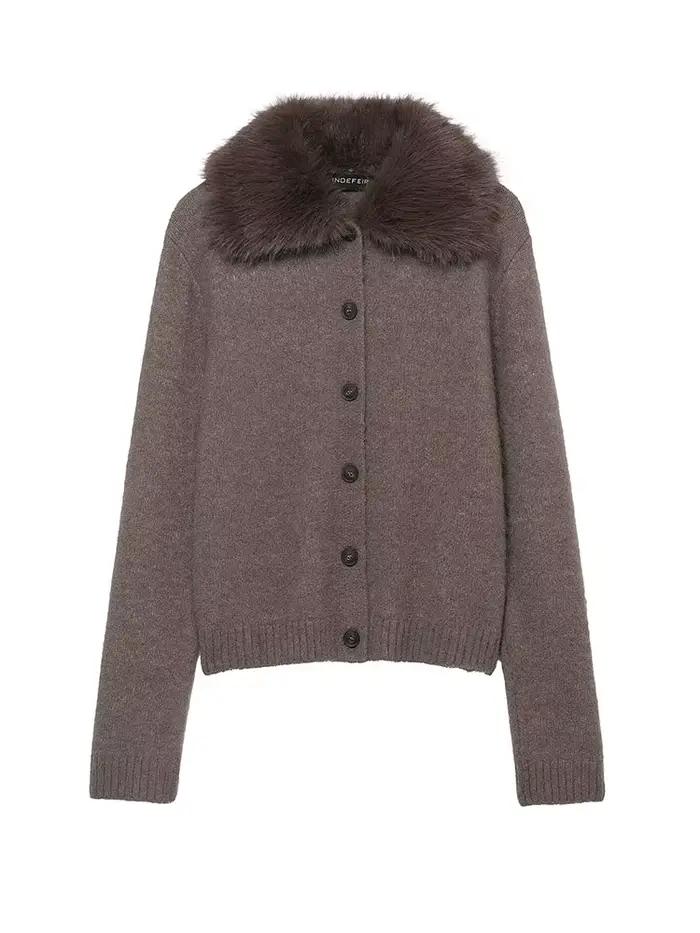 Veste fausse fourrure ample col rabattu boutonnage simple HH pour femmes hiver décontracté à offrir occassions spéciales