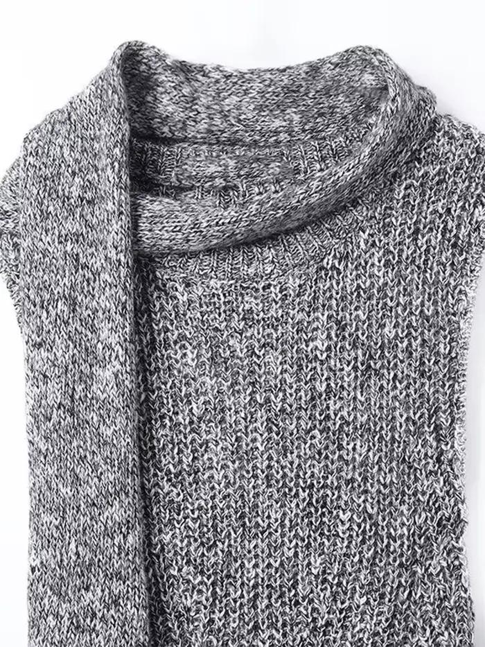 Pull sans manches pour femme en polyester et coton, décontracté, col rond, pour femmes de 25 à 34 ans, mode automne 2025