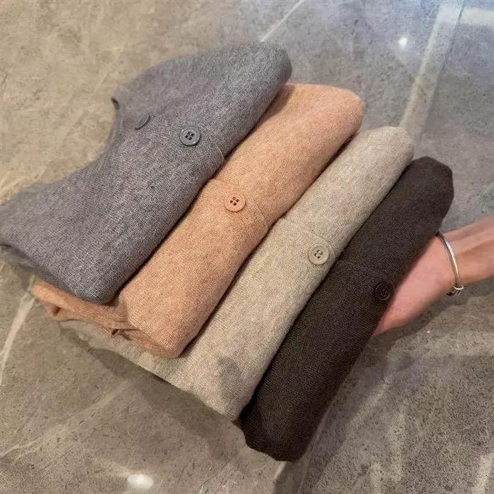 Cardigan en tricot décontracté pour femme, polyester 100%, couleurs gris kaki rose noir, tailles S M L' XL, pour automne hiver et occasions spéciales