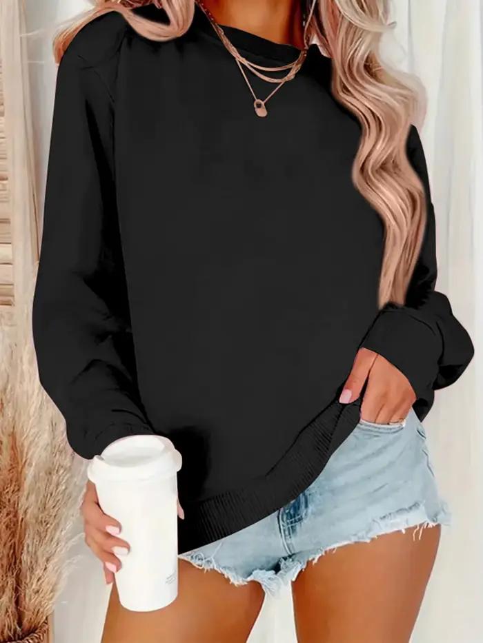 Sweat-shirt surdimensionné noir Chic pour femmes, pull ample, Streetwear