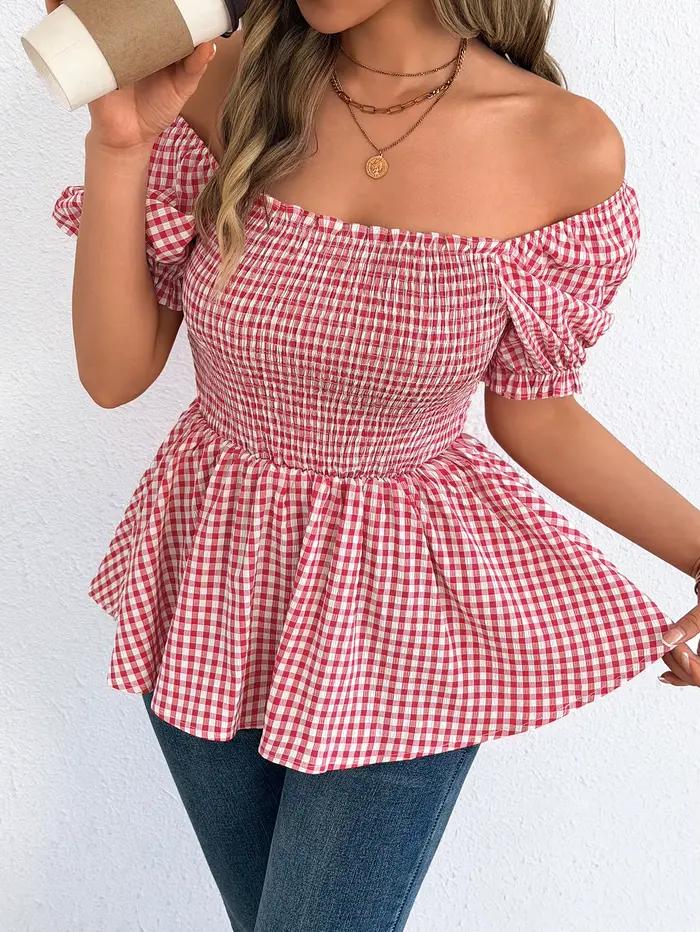 Pull-over élégant à imprimé écossais pour femme