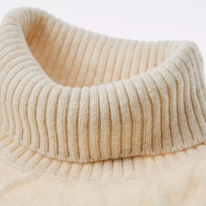 Pull en laine mérinos 100% pour femmes, col roulé, manches longues, pour hiver et automne, élégant et doux, à offrir pour les occasions spéciales