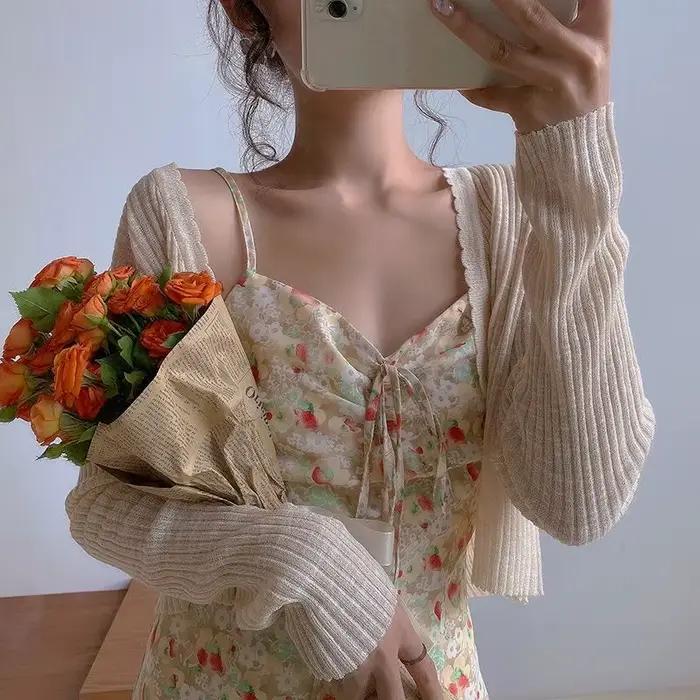 Sunproof-Cardigan évidé pour femme
