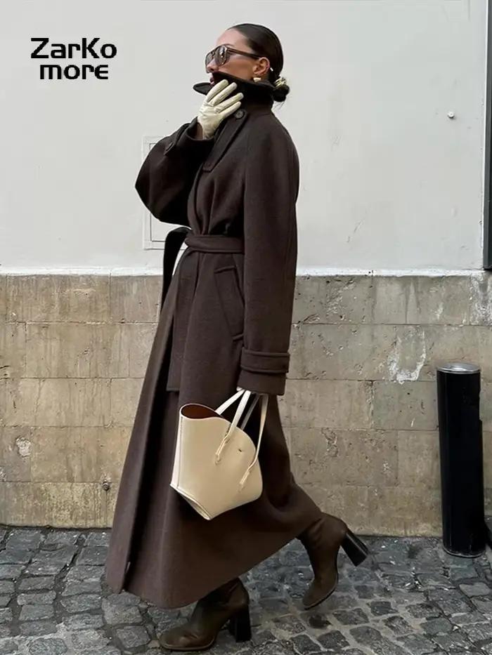 Manteau en mélange de laine de chameau pour femme