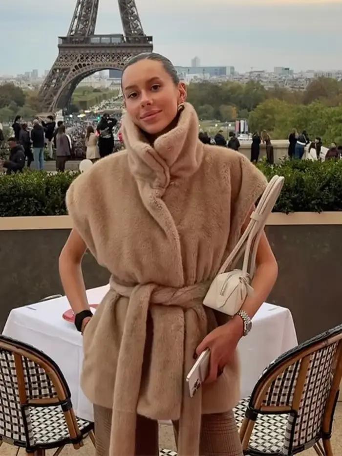 Manteaux en fausse fourrure sans manches pour femmes