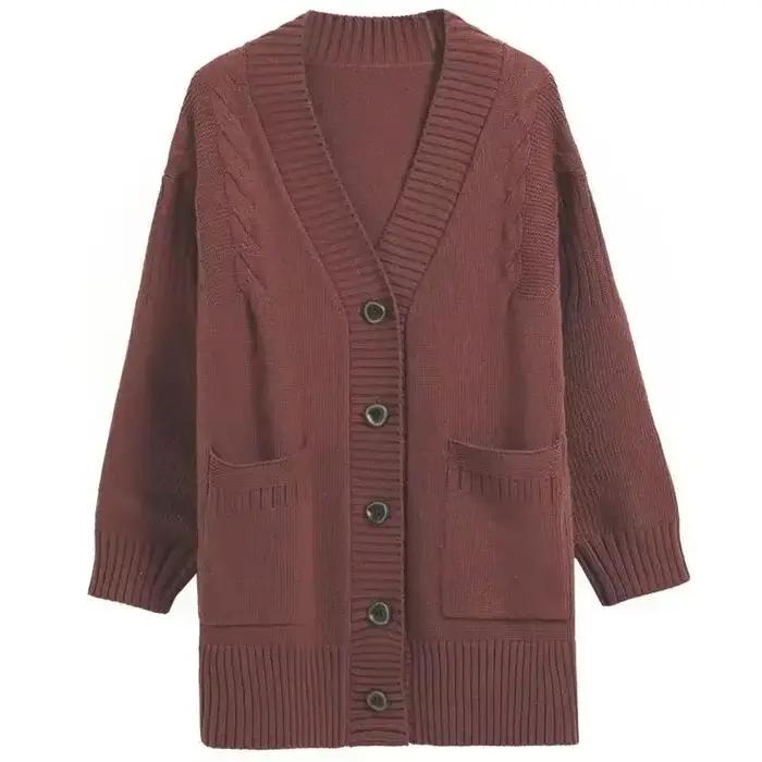 Haut beige pour femme, style coréen, coupe ample, cardigan épais, automne hiver, vintage années 90, moderne Y2K, confortable, élégant à offrir pour les occasions spéciales