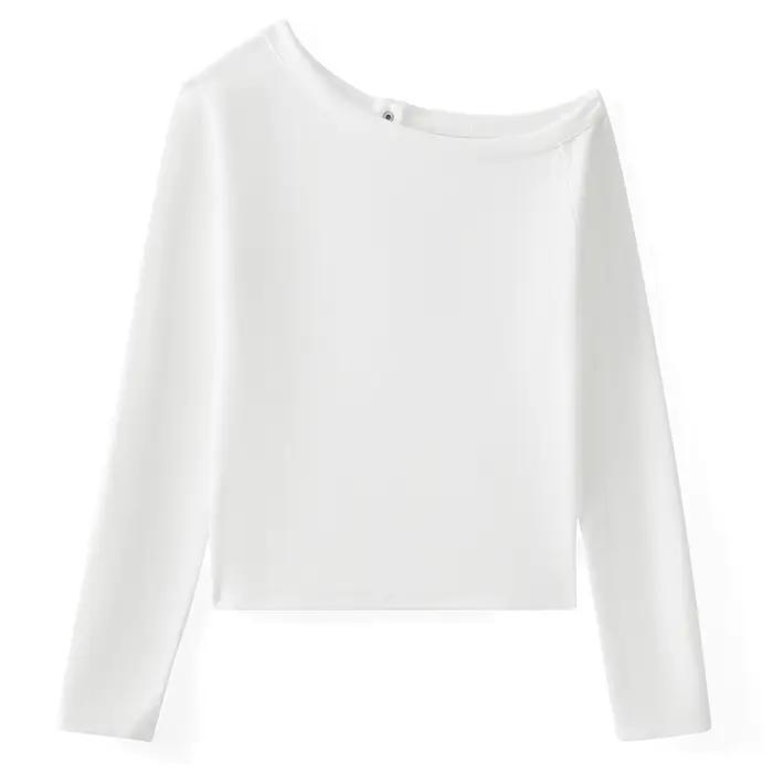 Puloru-Economie à manches longues pour femmes, t-shirt mince, drap fin, style décontracté, saison automnale, confort ultime pour junior