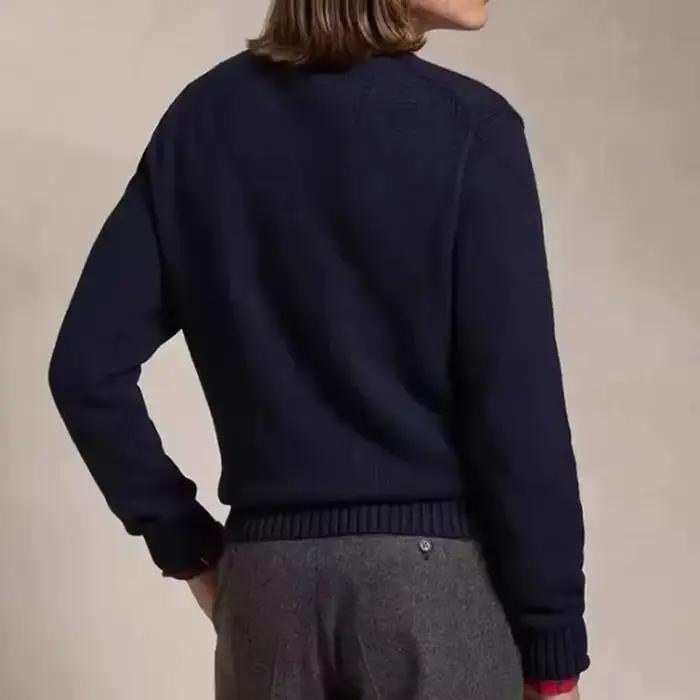 2025 nouveaux hommes et femmes automne/hiver pull de noël ours brodé à manches longues tricoté