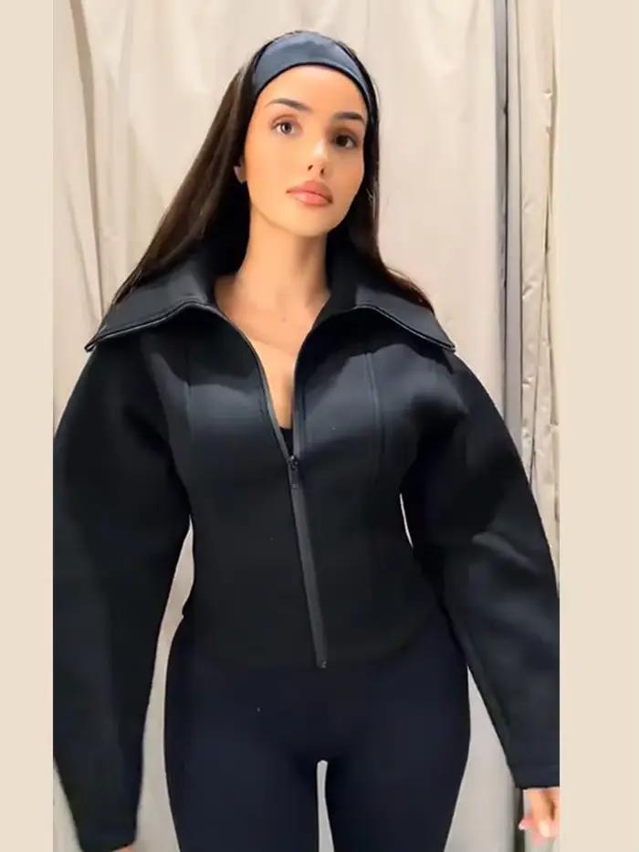 Veste pour femme, manteau cintré à la taille