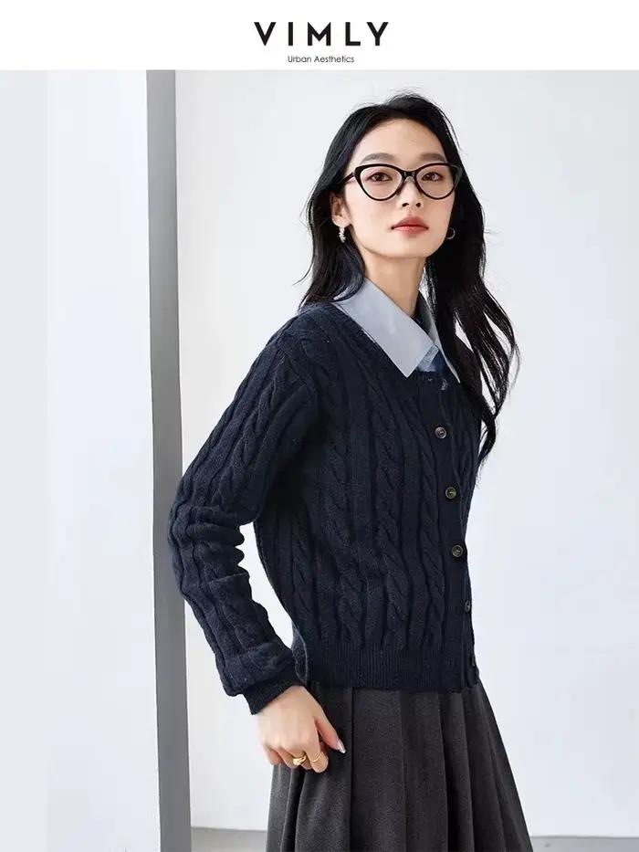 Cardigan en tricot décontracté VIMLY pour femme
