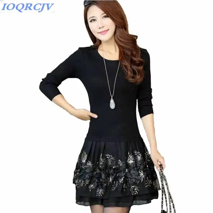 Mini robe pull en tricot pour femmes