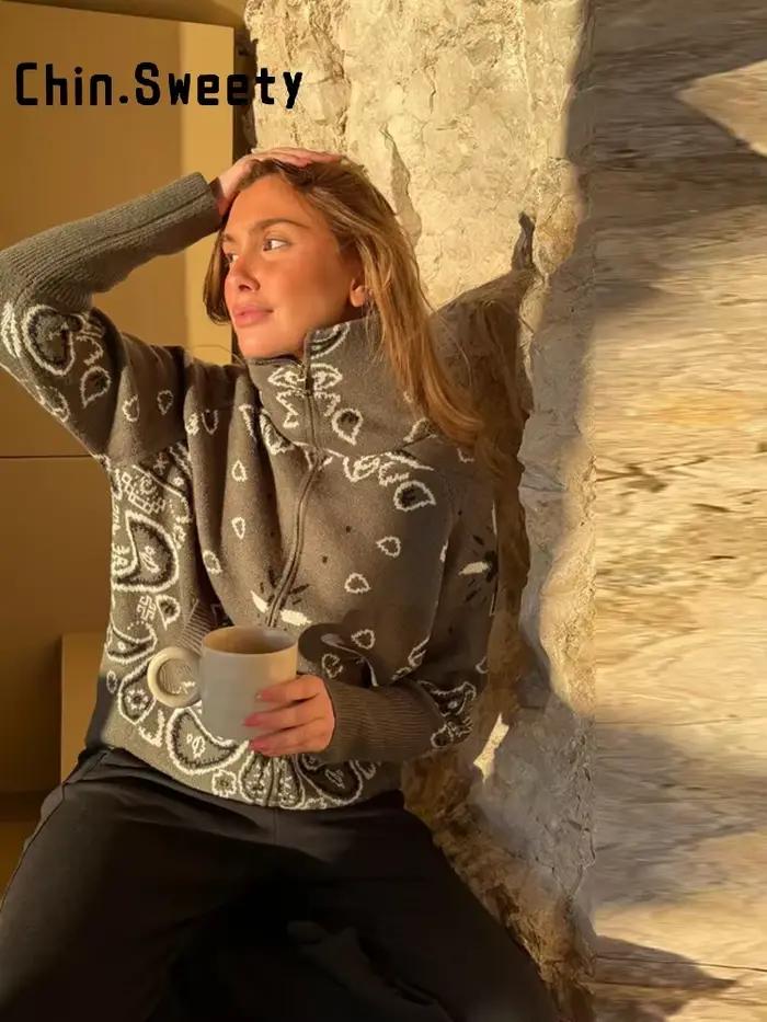 Cardigan tricoté à col en fausse fourrure pour femme