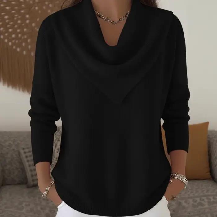 Pull à manches longues de couleur Pure pour femme
