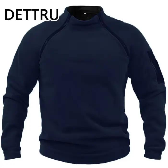 Veste tactique en polaire DETTRU pour homme, veste tactique automne hiver, pull chaud, fermeture éclair, manteau coupe-vent, sweat-shirt thermique de randonnée, occassions quotidiennes