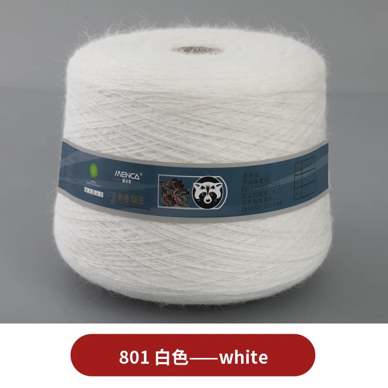 Fil de vison 1 kg par rouleau, 1000g, doux, à poils longs, en laine d'angora, duveteux, pour tricot 