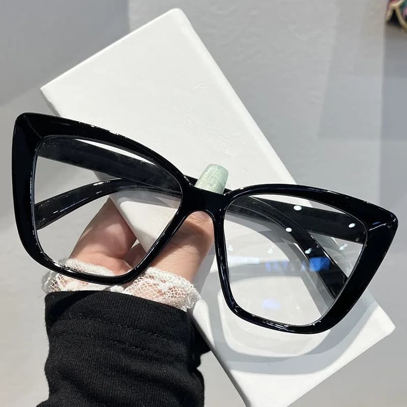 1Pc Lunettes de soleil tendance œil de chat avec verres transparents, style rétro classique, mode dé