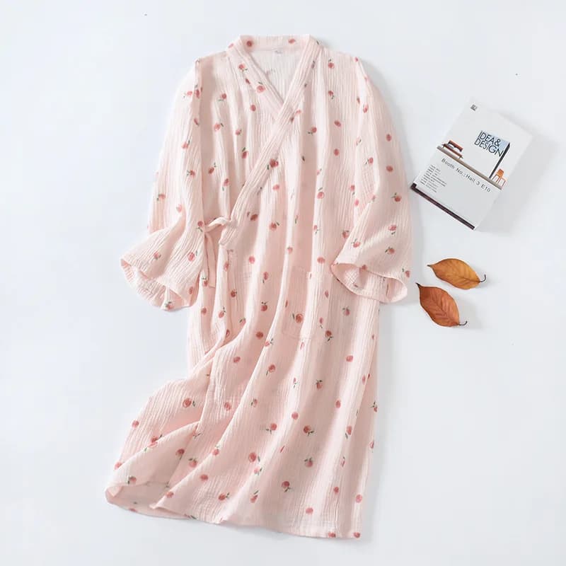Peignoir en gaze de coton pour femmes, robes kimono japonaises, vêtements de nuit fins d'été, chemis
