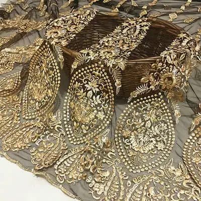 Maille fil d'or brodé chiffré haut de gamme personnalisé dentelle tissu jupe vêtements robe accessoi