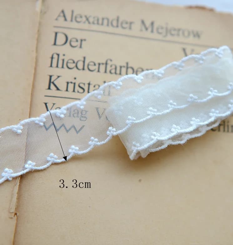 5 mètres jolie belle maille coton dentelle brodée dentelle bilatérale coupe poupée bricolage accesso