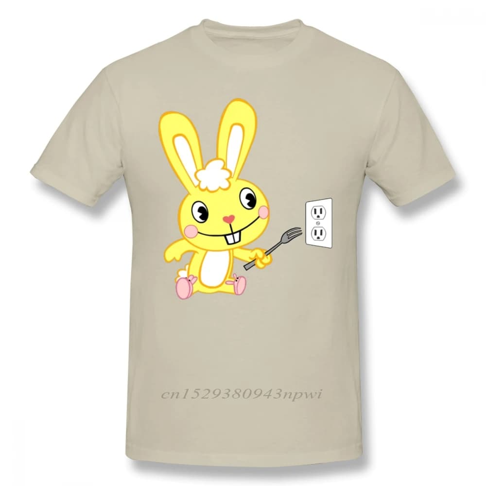 T-shirt imprimé Happy Tree Friends, câlins, dessin animé, coton, manches courtes, respirant, amusant