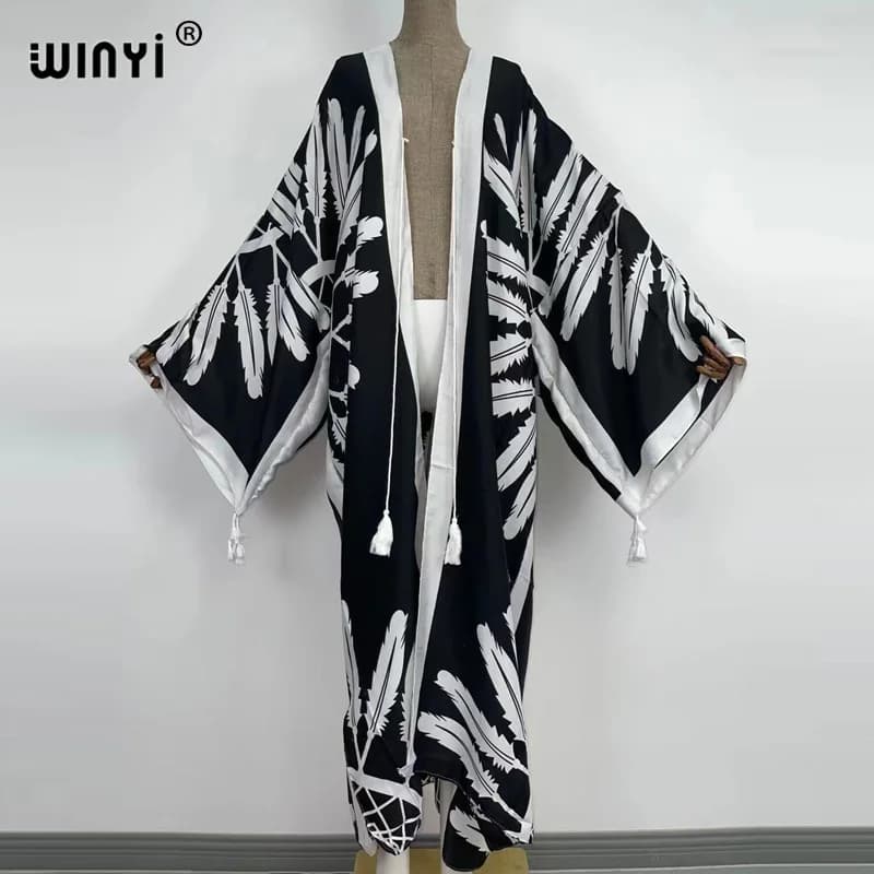 Robe cardigan à manches longues pour femmes, style décontracté, vintage, boho adt, manteau kimono, i