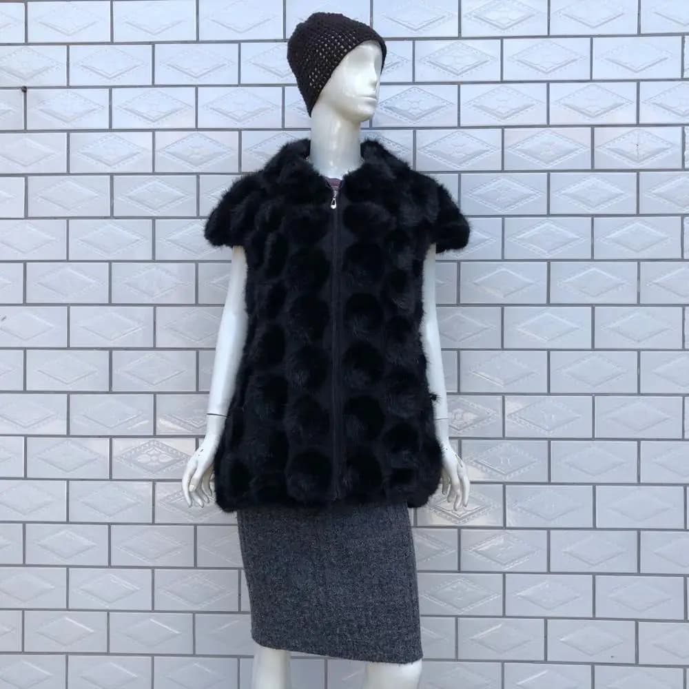 2025 véritable fourrure de renard gilet vison manteau de fourrure femmes hiver mode tout-Match vison