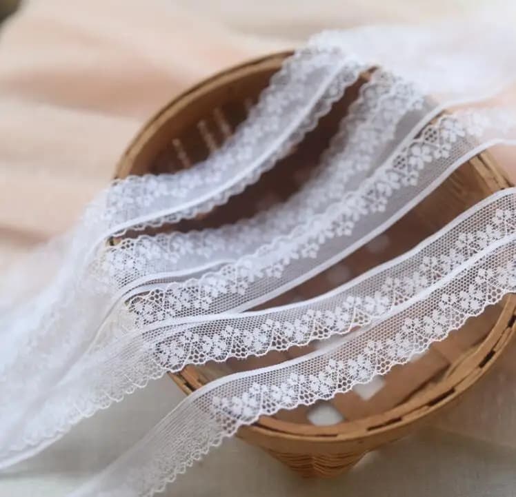 Tissu fin crocheté en dentelle blanche, jupe latérale de pull, rideau de canapé, garniture en dentel