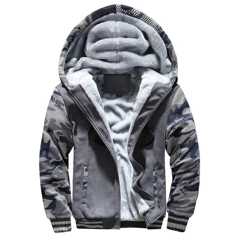 Veste épaisse de Camouflage à capuche pour homme, doudoune polaire à manches longues, décontractée, 