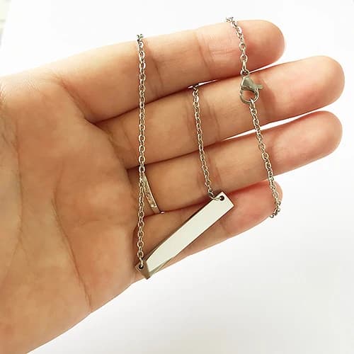 Collier en acier inoxydable poli miroir, 3 pièces/lot, 45cm, pendentif de barre vierge, bijoux de mo