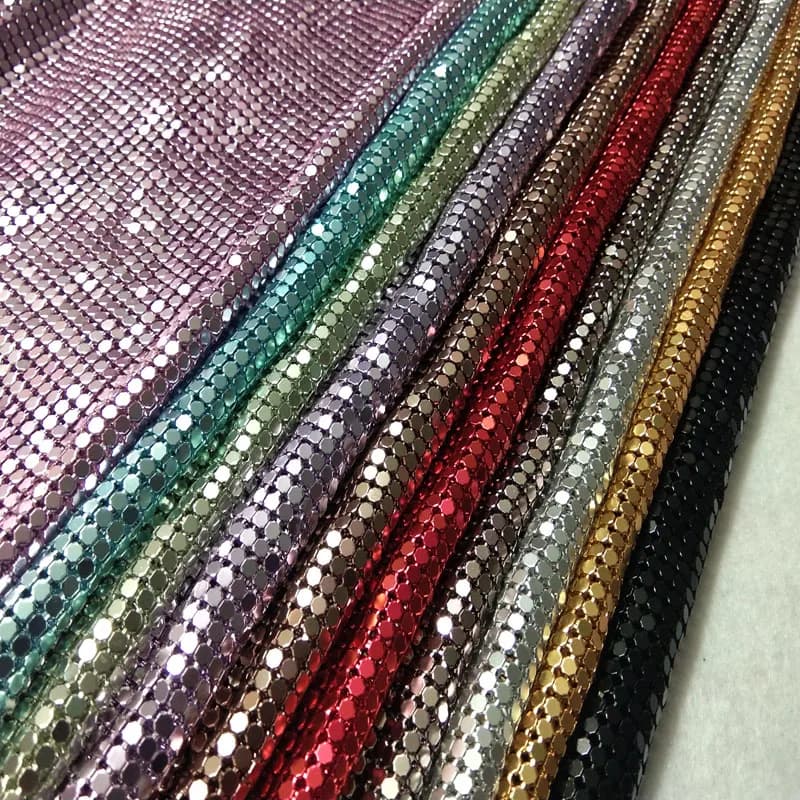 Tissu métallique à paillettes, 24x20cm, nouvelle collection, multi couleurs, maille métallique, bric
