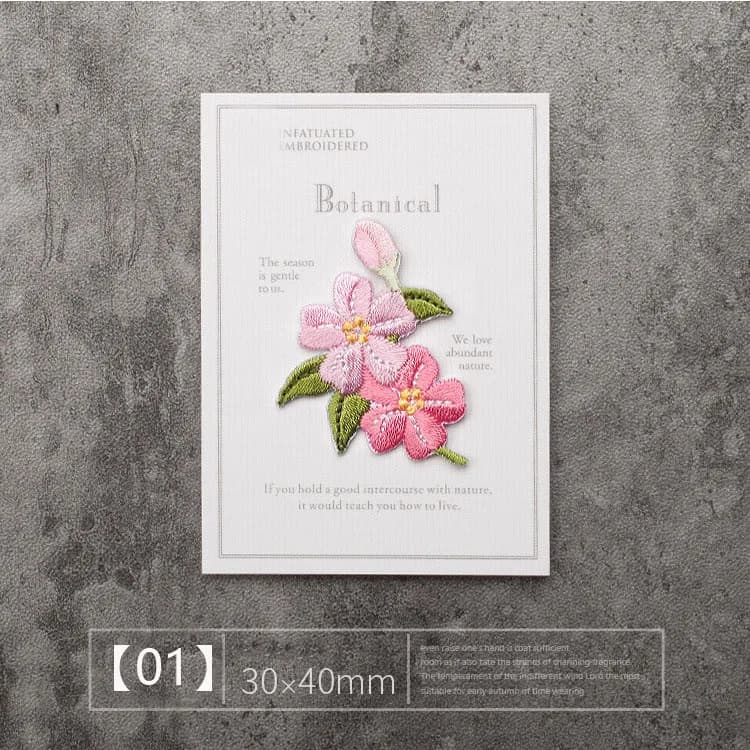 Autocollants brodés de fleurs, patchs à repasser, pour vêtements