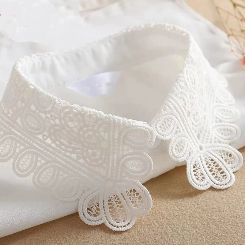 Faux col blanc pour femmes, faux col détachable pour dames, faux chemisier, demi-chemise, revers, ac