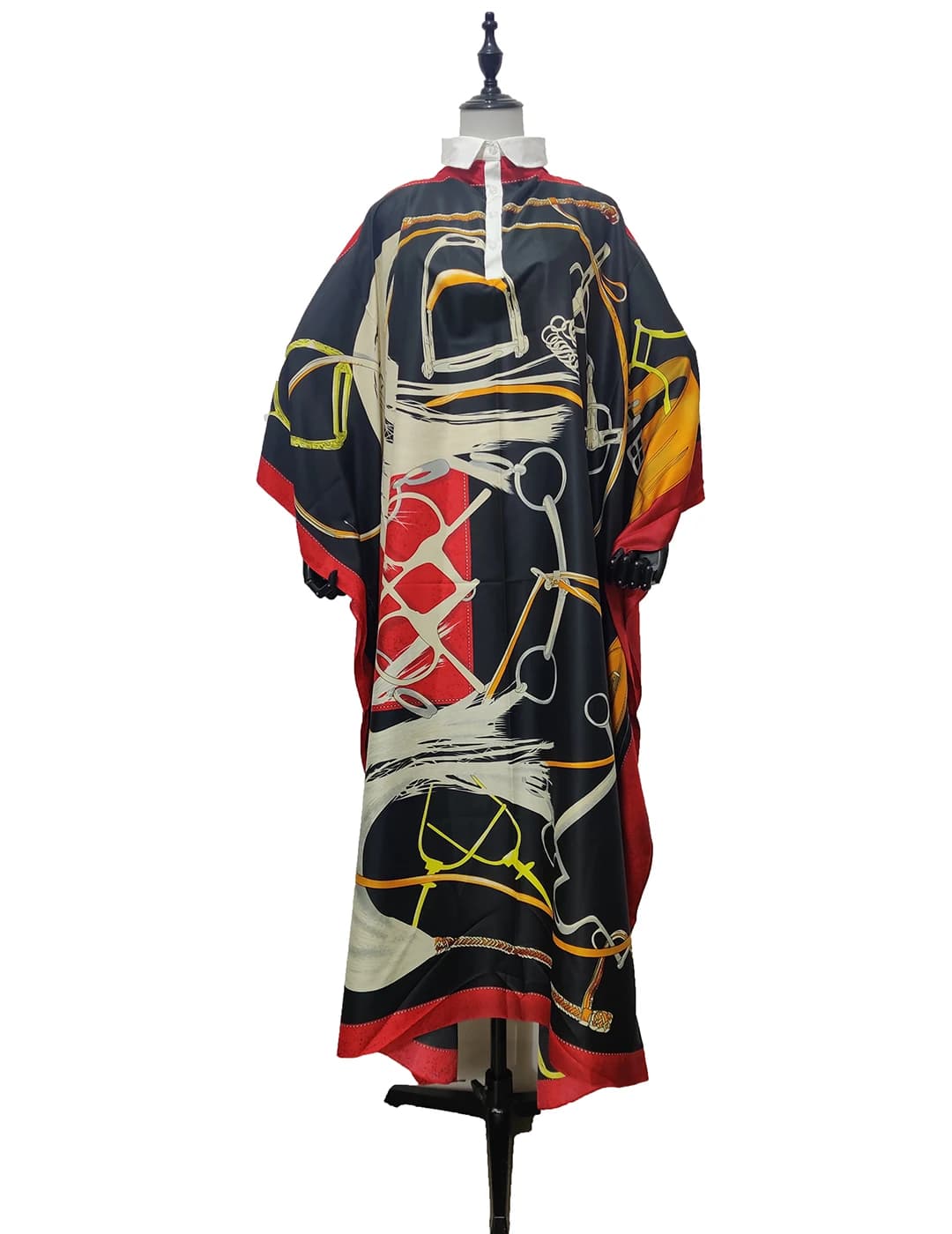 Robe Kaftan Bohème Grande Taille pour Femme, Col Montant Imprimé, Ample, Abaya Ramadan, Robe Africai