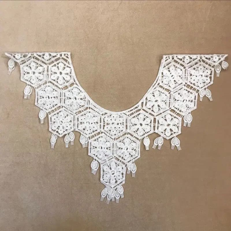 Faux Col en Dentelle Fine Ajourée, Châle, Pull, Jupe à Bretelles Courtes, Faux Col, Poignées, Cols A