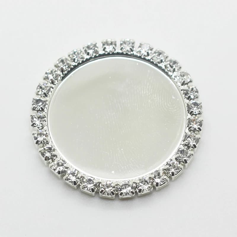 Bouton en strass, Cabochon en métal en forme de bouchon de bouteille, Dos plat, Cabochon en forme de