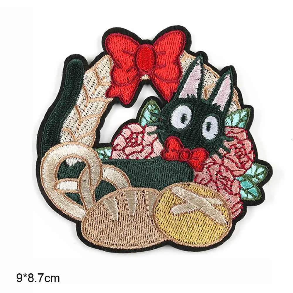 Animal chat dans le panier fer sur vêtements brodés Patch pour fille femme jupe chapeau vêtements au