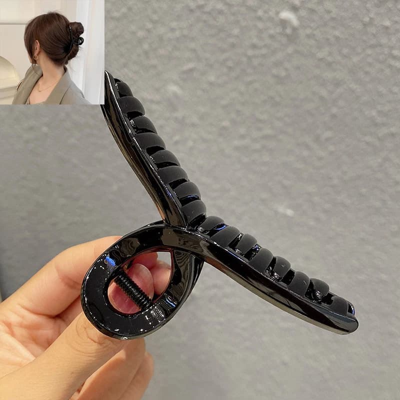 Pince à cheveux géométrique évidée en métal simple pour femmes, accessoires de cheveux élégants pour