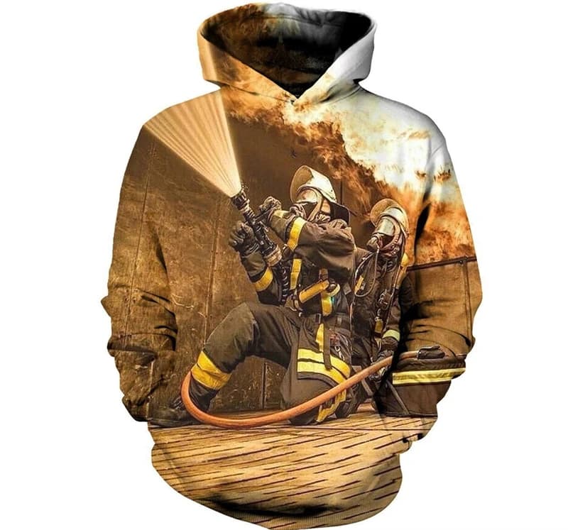 Costume de pompier pour hommes, sweat à capuche imprimé en 3D, vêtements pour hommes, mode pompier C