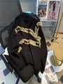 Faire un nouveau pull d'hiver femme col rond dentelle nœud papillon détendu joker bord bref paragrap