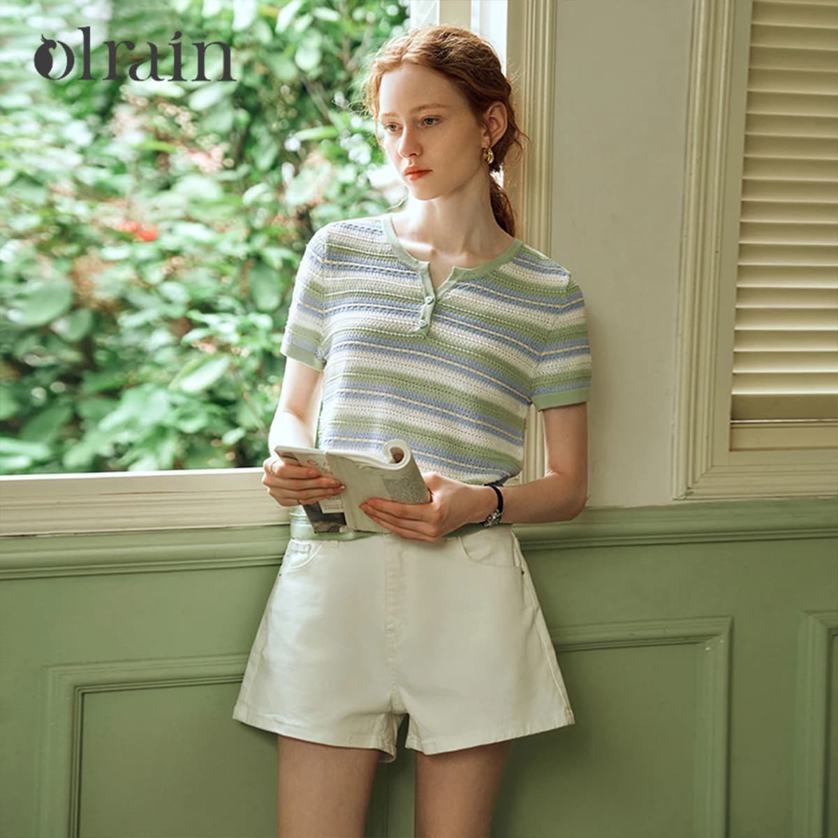 Pulls tricotés rayés à col rond et petit décolleté en V pour femme OLrain – Collection été 2026 – Te